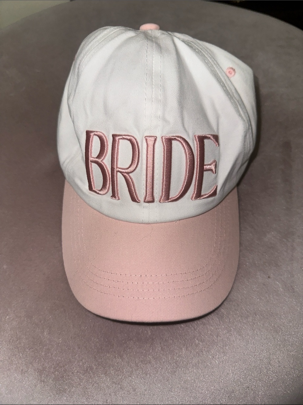 White and Pink 'Bride' Baseball Cap
